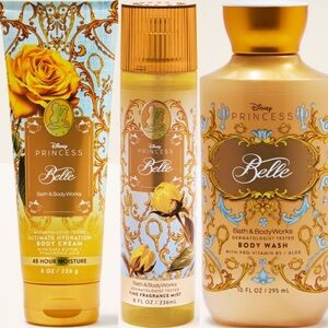 NWT LIMITED RELEASE DISNEY BELLE BODY CARE TRIO. BODY WASH, LOTION AND MIST